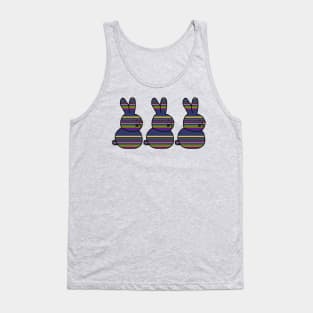 Three Bunnies Woman Yelling Meme Stripes Tank Top